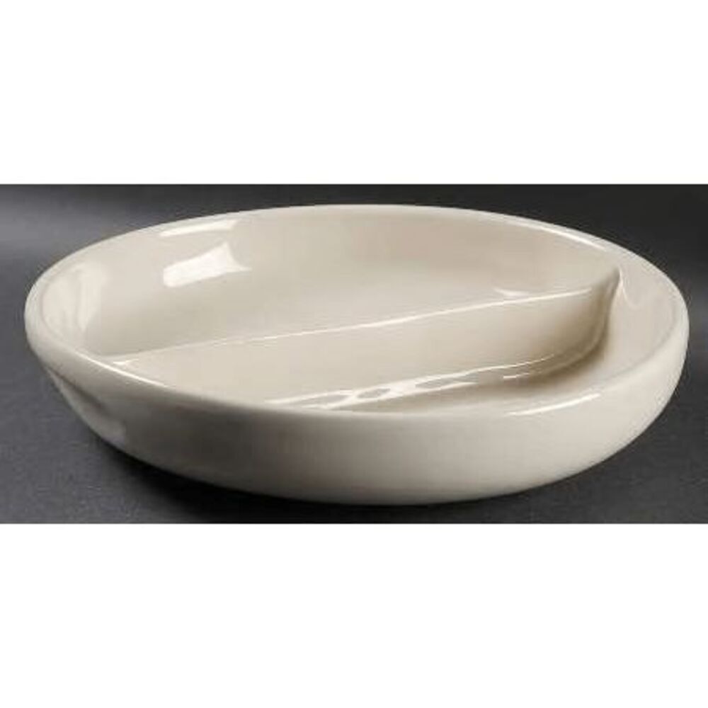 New Russel Wright by Oneida 10-3/8" Divided Vegetable Bowl Linen Creme